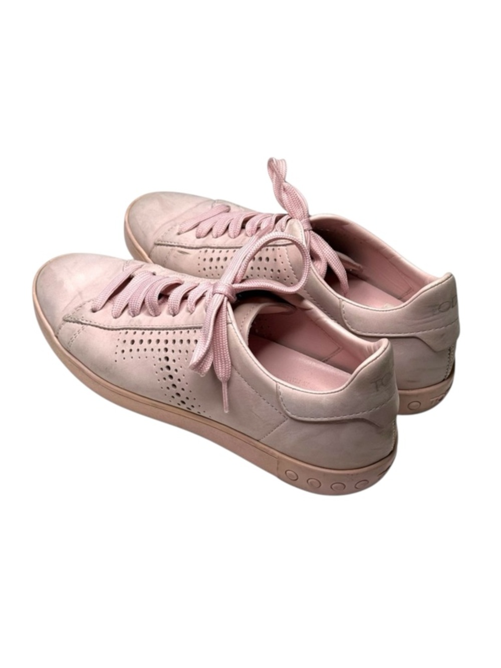 Tod’s 𖦹 Luxe Perforated T Leather Low Top Sneakers 𖦹 Light Pink 𖦹 38 7.5M 8M 𖦹 - Picture 8 of 16
